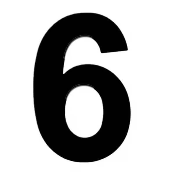 ΑΡΙΘΜΟΣ ΔΙΕΥΘΥΝΣΗΣ ΜΑΥΡΟ "6" 5Χ8cm