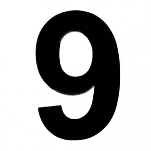 ΑΡΙΘΜΟΣ ΔΙΕΥΘΥΝΣΗΣ ΜΑΥΡΟ "9" 5Χ8cm