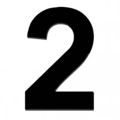 ΑΡΙΘΜΟΣ ΔΙΕΥΘΥΝΣΗΣ ΜΑΥΡΟ "2" 5Χ8cm