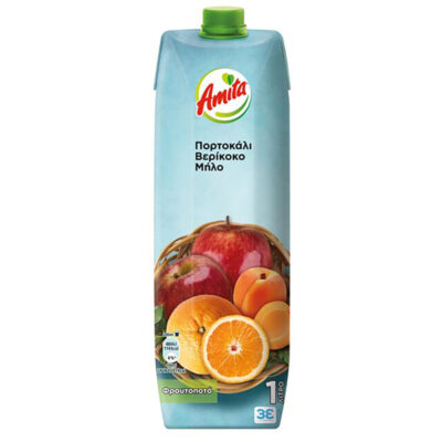 AMITA  1lit - (ΠΟΡΤΟΚΑΛΙ ΒΕΡΙΚΟΚΟ ΚΑΙ ΜΗΛΟ)