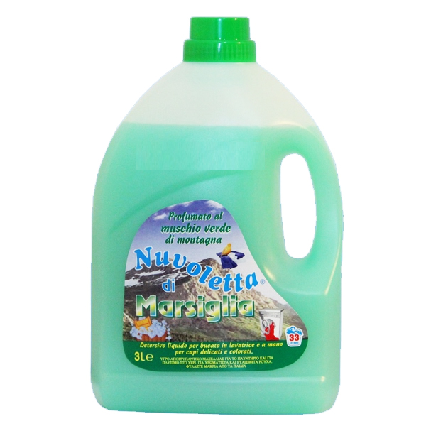 NUVOLETTA ΥΓΡΟ ΠΛΥΝΤ. 3lt - (ΠΡΑΣΙΝΟ / MARSIGLIA MUSCHIO VERDE)