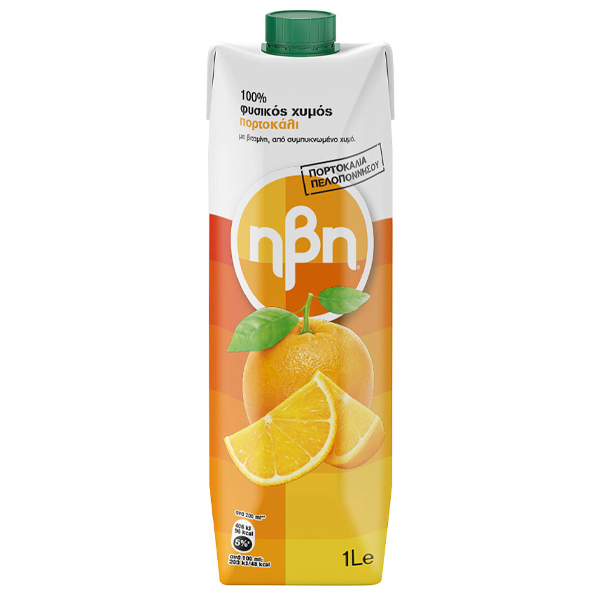 ΗΒΗ ΧΥΜΟΣ ΦΥΣΙΚΟΣ 1lit - (ΠΟΡΤΟΚΑΛΙ 100%)