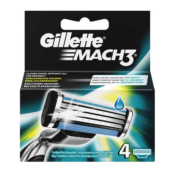 GILLETTE ΑΝΤΑΛΛΑΚΤΙΚΑ ΞΥΡΑΦΑΚΙΑ 4τεμ. - (MACH 3)