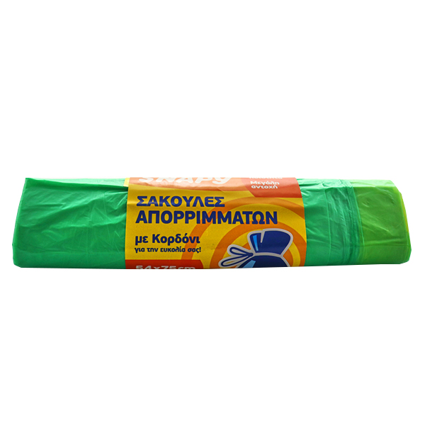 SNAPY ΣΑΚΟΥΛΑ ΑΠΟΡ/ΤΩΝ ΚΟΡΔΟΝΙ ΠΡΑΣΙΝΗ (10τεμ.) - (54x75cm)