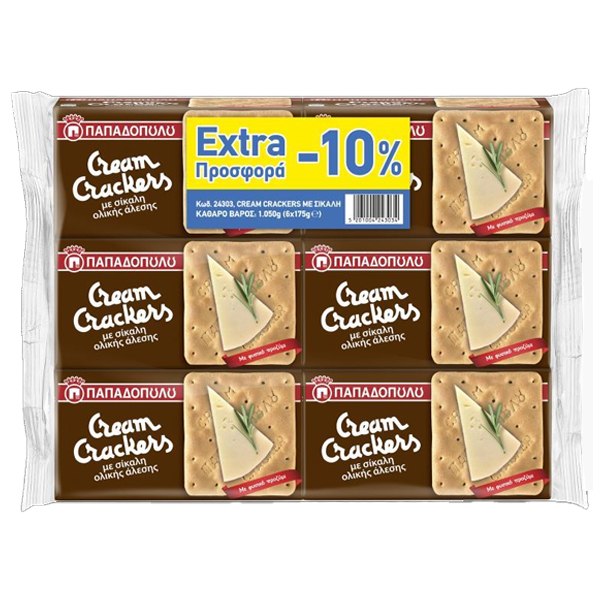 ΠΑΠΑΔΟΠΟΥΛΟΥ CREAM CRACKERS (6x175gr.) - (ΣΙΚΑΛΗΣ) (-10%)