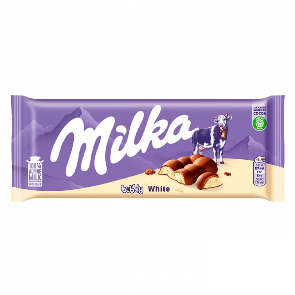 MILKA ΣΟΚΟΛΑΤΑ  95gr - (BUBBLY) (WHITE)