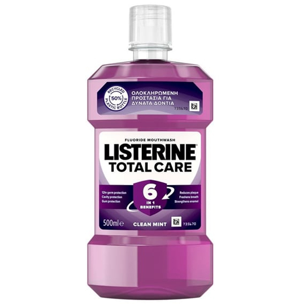LISTERINE ΣΤΟΜΑΤΙΚΟ ΔΙΑΛΥΜΑ 500ml - (TOTAL CARE) (CLEAN MINT)
