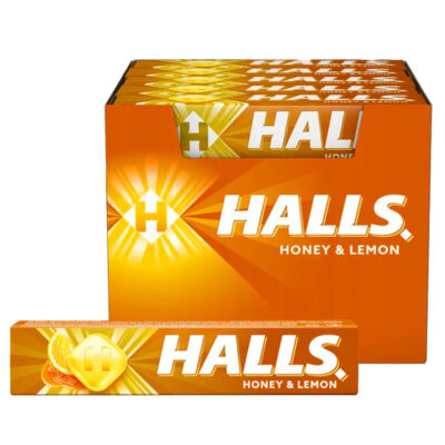 HALLS ΚΑΡΑΜΕΛΕΣ 20x32gr - (HONEY ΚΑΙ LEMON) (SUGAR FREE) (ΜΑΣΟΥΡΙ)