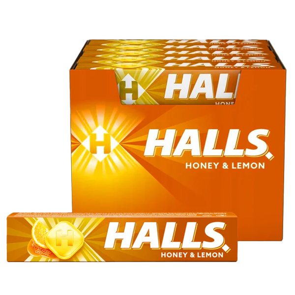 HALLS ΚΑΡΑΜΕΛΕΣ 20x32gr - (HONEY ΚΑΙ LEMON) (SUGAR FREE) (ΜΑΣΟΥΡΙ)