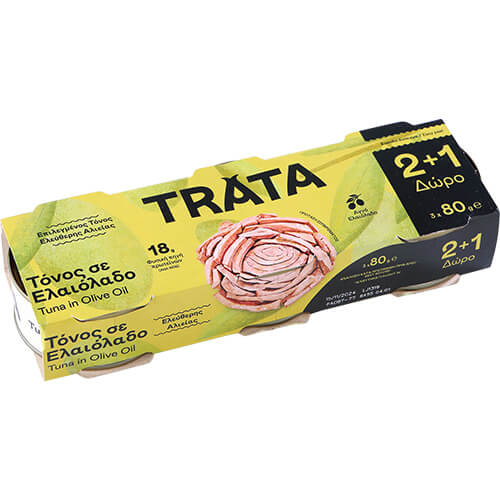 TRATA ΤΟΝΟΣ ΣΕ ΕΛΑΙΟΛΑΔΟ  80gr. - (2+1ΔΩΡΟ)