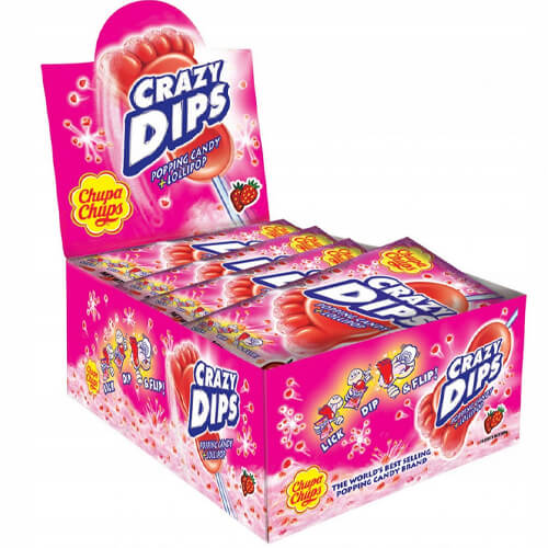 CHUPA CHUPS CRAZY DIPS (24x14gr.) - (STRAWBERRY) (640044)