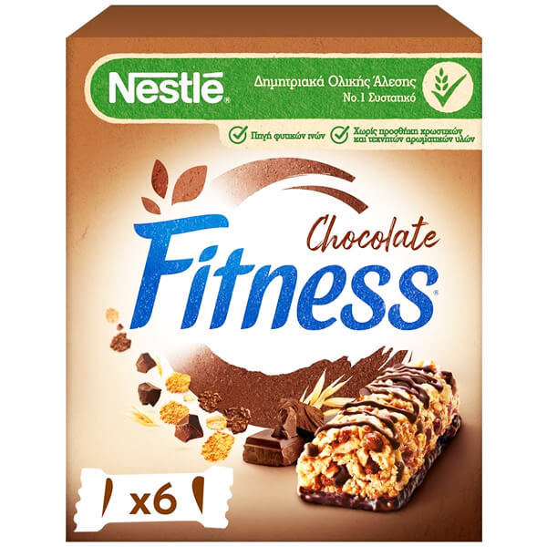 NESTLE BARS FITNESS 23,5gr. - (ΜΑΥΡΗ ΣΟΚΟΛΑΤΑ) (6τεμ)