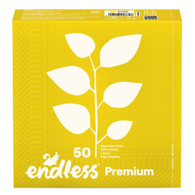 ENDLESS ΧΑΡΤΟΠΕΤΣΕΤΑ PREMIUM 50τεμ. - (33x33cm) (ΚΙΤΡΙΝΗ)