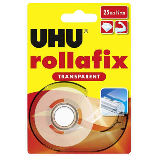 UHU ROLLAFIX ΔΙΑΦΑΝΗ (19mm x 25mm) (+ ΒΑΣΗ)