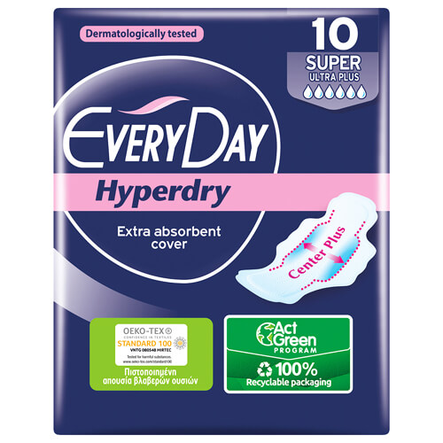 EVERYDAY ΣΕΡΒΙΕΤΕΣ HYPERDRY 10τεμ. - (SUPER ULTRA PLUS) (1807)