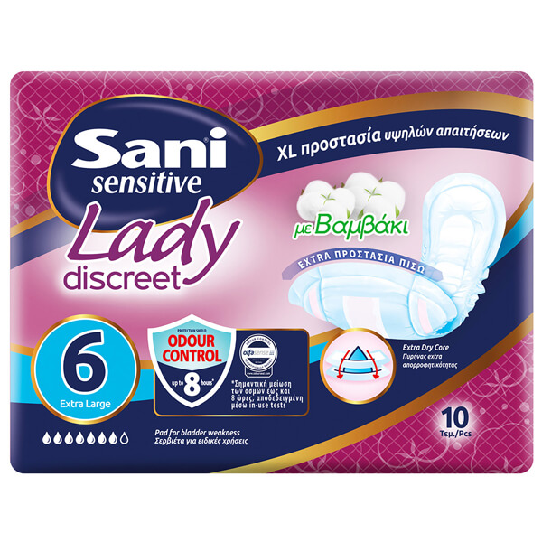 SANI LADY ΣΕΡΒΙΕΤΕΣ ΑΚΡΑΤΕΙΑΣ No6 (10τεμ.) - (EXTRA LARGE)