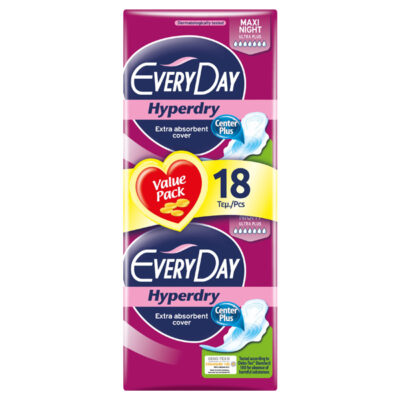 EVERYDAY ΣΕΡΒΙΕΤΕΣ HYPERDRY 18τεμ. - (MAXI NIGHT ULTRA PLUS) (0636)