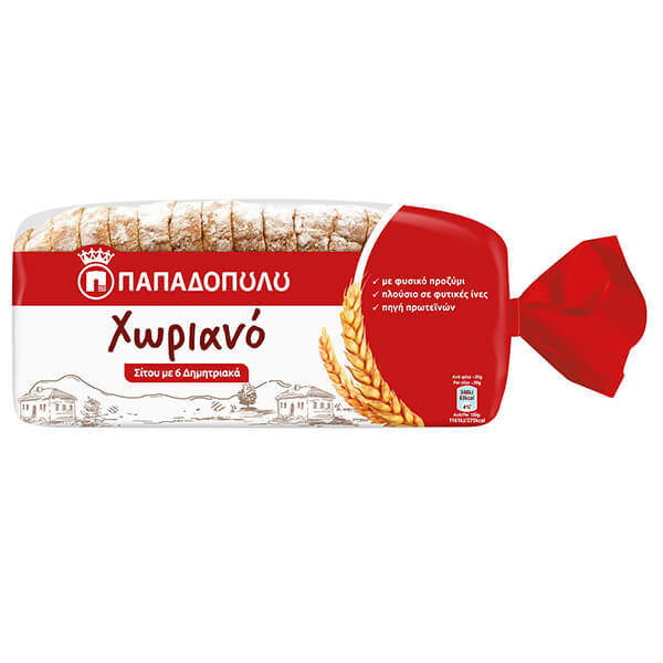 ΠΑΠΑΔΟΠΟΥΛΟΥ ΤΟΣΤ ΧΩΡΙΑΝΟ 500gr. - (ΣΤΑΡΕΝΙΟ ΜΕ 6 ΔΗΜΗΤΡΙΑΚΑ)