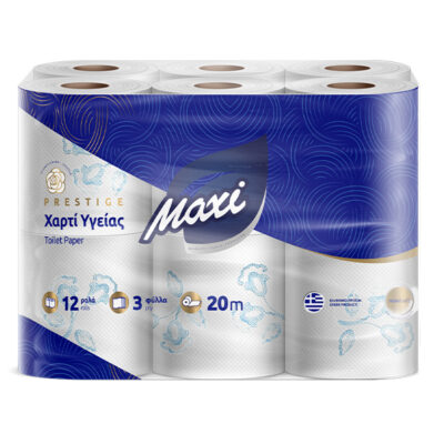 MAXI ΧΑΡΤΙ ΥΓΕΙΑΣ 3φυλλο  80gr. - (12 ΡΟΛΑ) (3010023)