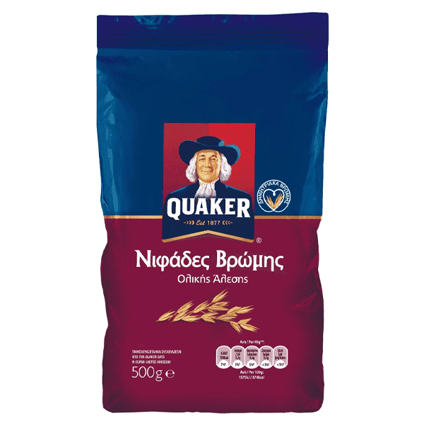 QUAKER ΝΙΦΑΔΕΣ ΒΡΩΜΗΣ 500gr. - (ΣΑΚΟΥΛΑ)