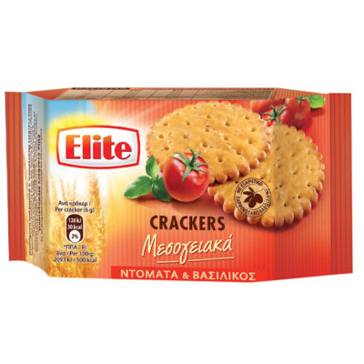 ELITE CRACKERS ΜΕΣΟΓ/ΚΑ 105gr. - (ΝΤΟΜΑΤΑ ΚΑΙ ΒΑΣΙΛΙΚΟΣ)