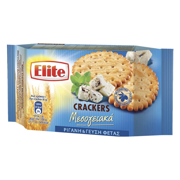 ELITE CRACKERS ΜΕΣΟΓ/ΚΑ 105gr. - (ΦΕΤΑ ΚΑΙ ΡΙΓΑΝΗ)