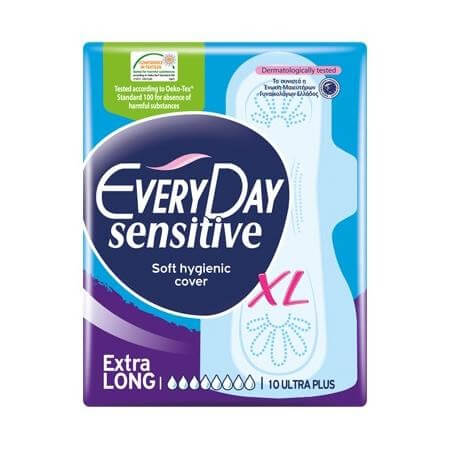 EVERYDAY ΣΕΡΒΙΕΤΕΣ SENSITIVE 10τεμ. - (EXTRA LONG ULTRA PLUS) (0421Δ)