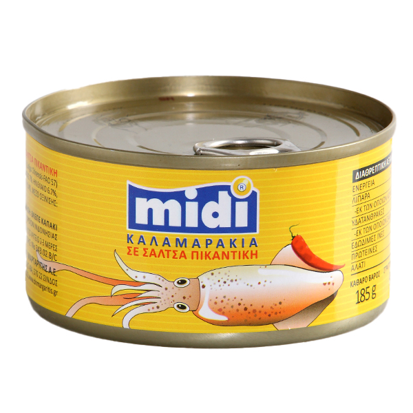 MIDI ΚΑΛΑΜΑΡΑΚΙΑ ΠΙΚΑΝΤΙΚΑ 185gr. - (ΣΕ ΠΙΚΑΝΤΙΚΗ ΣΑΛΤΣΑ)