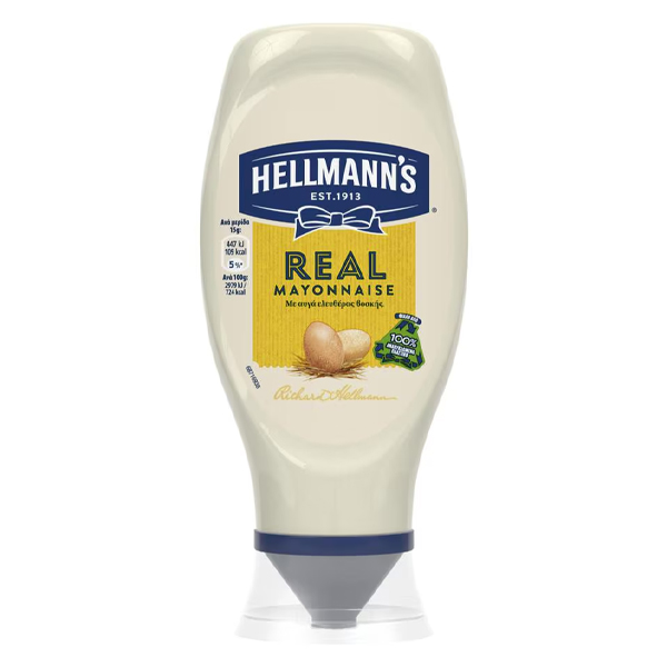 HELLMANN'S ΜΑΓΙΟΝΕΖΑ  430ml - (REAL) (TOP DOWN)
