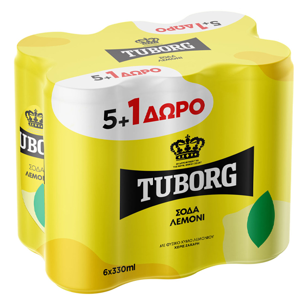TUBORG SODA ΚΟΥΤΙ 330ml - (ΛΕΜΟΝΙ) (5+1 ΔΩΡΟ)