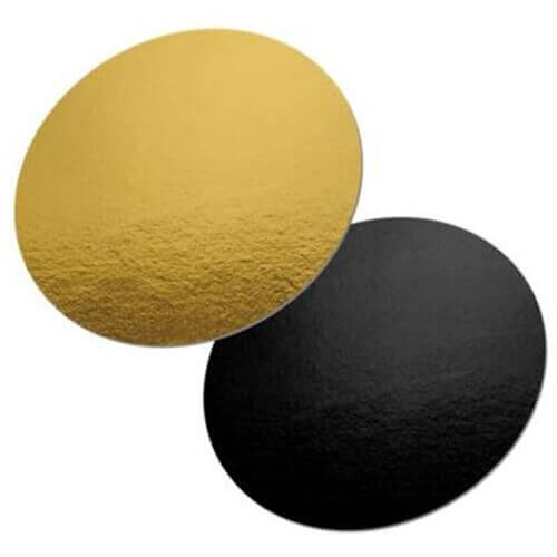 ΔΙΣΚΟΣ ΤΟΥΡΤΑΣ ΣΤΡΟΓΓΥΛΟΣ 10kg - (ΜΑΥΡΟ/ΧΡΥΣΟ) (30cm)