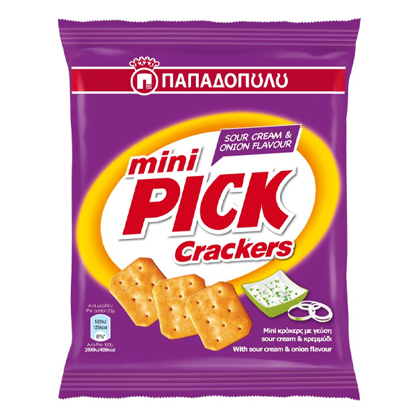 ΠΑΠΑΔΟΠΟΥΛΟΥ MINI PICK CRACKERS 70gr. - (SOUR CREAM)