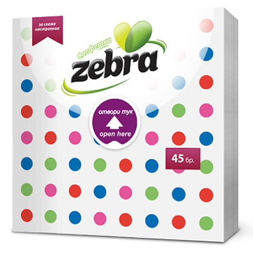 ZEBRA ΧΑΡΤΟΠΕΤΣΕΤΑ  45τεμ. (33x33cm) - (EASY OPEN)