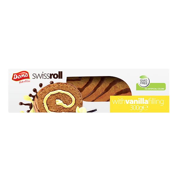 DOMA SWISS ROLL 300gr - (ΓΕΜΙΣΗ ΒΑΝΙΛΙΑ)
