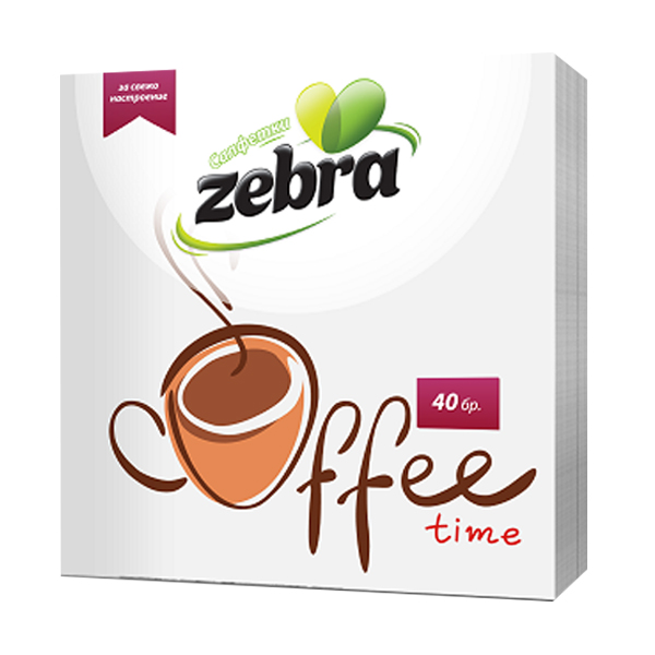 ZEBRA ΧΑΡΤΟΠΕΤΣΕΤΑ  40τεμ. (28x28cm) - (COFFEE TIME)
