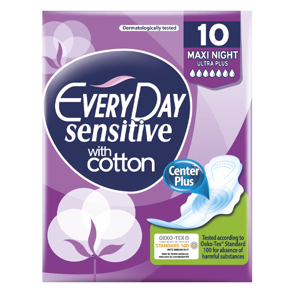EVERYDAY ΣΕΡΒΙΕΤΕΣ SENSITIVE 10τεμ. - (MAXI NIGHT ULTRA PLUS) (1837Δ)