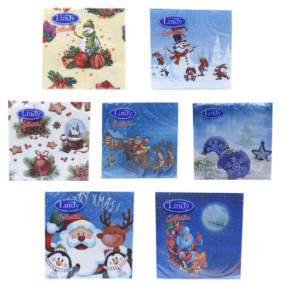 LINDY ΧΑΡΤΟΠΕΤΣΕΤΑ ΧΡΙΣΤΟΥΓΕΝΝΙΑΤΙΚΗ 20τεμ. (33x33cm) - (ΔΙΑΦΟΡΑ ΣΧΕΔΙΑ)