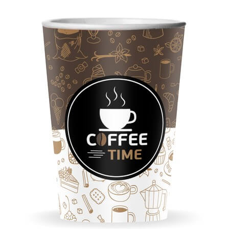 ΠΟΤΗΡΙ ΧΑΡΤΙΝΟ COFFEE TIME (SINGLE WALL) (12οz-14oz) - (50τεμ.)
