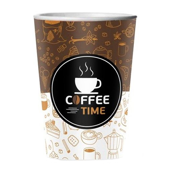 ΠΟΤΗΡΙ ΧΑΡΤΙΝΟ COFFEE TIME (SINGLE WALL) (16οz) - (50τεμ.)