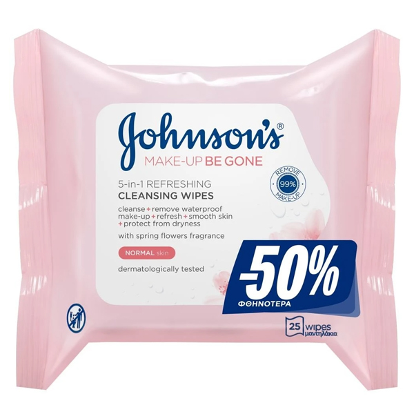 JOHNSONS ΜΑΝΤΗΛΑΚΙΑ ΚΑΘΑΡΙΣΜΟΥ 25τεμ. - (NORMAL SKIN) (-50%)