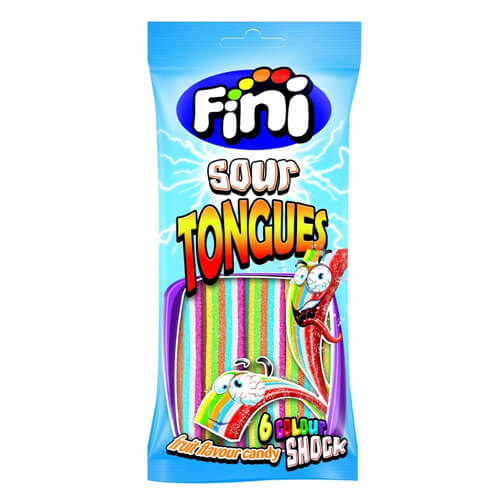 FINI ΖΩΝΕΣ ΕΞΑΧΡΩΜΕΣ 90gr. - (SOUR TONGUES)