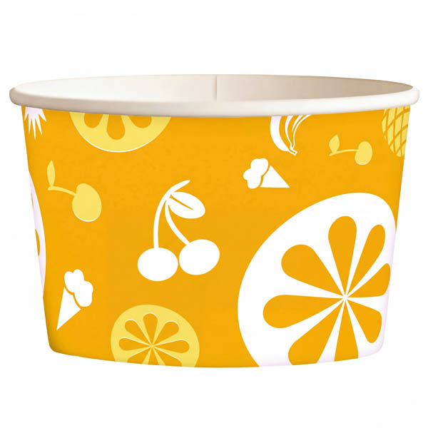 ΧΑΡΤΙΝΟ ΚΥΠΕΛΟ ΠΑΓΩΤΟΥ (8oz) - (YELLOW) (50τεμ.)