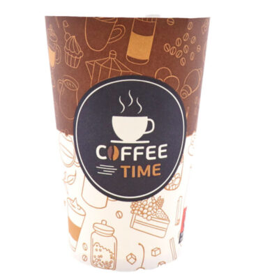 ΠΟΤΗΡΙ ΧΑΡΤΙΝΟ COFFEE TIME (ΣΤΕΝΟ) (SINGLE WALL) (12οz) - (50τεμ.)