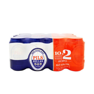 PILS ΜΠΥΡΑ ΚΟΥΤΙ 330ml - (10+2 ΔΩΡΟ) (vol 4,5%)
