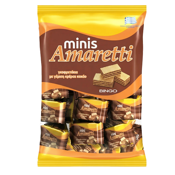 BINGO AMARETTI ΓΚΟΦΡΕΤΑ 165gr. MINI  - (ΚΡΕΜΑ ΚΑΚΑΟ)