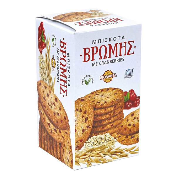 ΒΙΟΛΑΝΤΑ ΜΠΙΣΚΟΤΑ ΒΡΩΜΗΣ 200gr. - (CRANBERRIES)