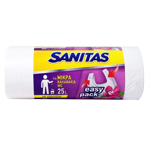 SANITAS ΣΑΚΟΥΛΑ ΑΠΟΡ/ΤΩΝ ΑΡΩΜ. (46x50cm) (30τεμ.) - (ΜΕ ΧΕΡΟΥΛΙΑ)