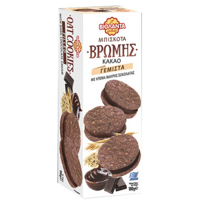 ΒΙΟΛΑΝΤΑ ΜΠΙΣΚΟΤΑ ΒΡΩΜΗΣ ΚΑΚΑΟ ΓΕΜΙΣTA 180gr. - (ΚΡΕΜΑ ΜΑΥΡΗΣ ΣΟΚΟΛΑΤΑΣ)