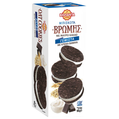 ΒΙΟΛΑΝΤΑ ΜΠΙΣΚΟΤΑ ΒΡΩΜΗΣ ΜΕ ΜΑΥΡΟ ΚΑΚΑΟ ΓΕΜΙΣTA 180gr. - (ΚΡΕΜΑ ΒΑΝΙΛΙΑ)