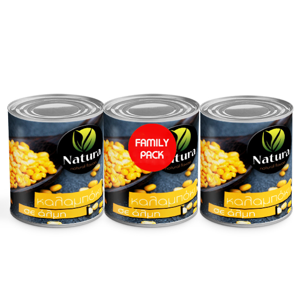 NATURA ΚΑΛΑΜΠΟΚΙ 3x165gr (καθαρό 3x140gr) - (FAMILY PACK)